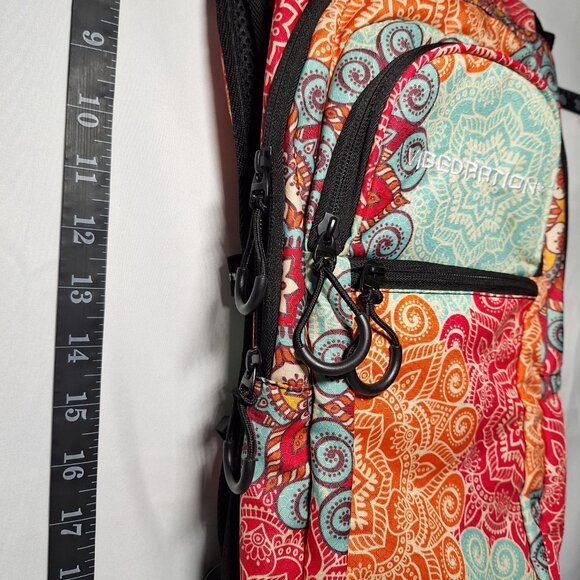 Vibedration Hydration Backpack w/o bladder - turquoise/orange pattern - … main image 9